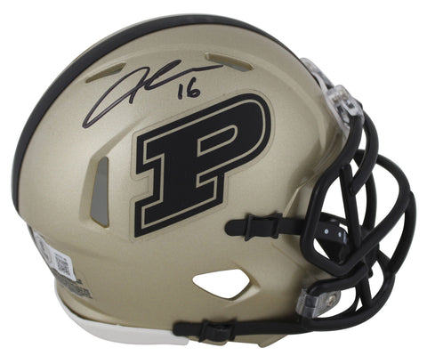 Purdue Aidan O'Connell Authentic Signed Gold Speed Mini Helmet BAS Witnessed