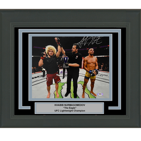 Framed Autographed/Signed Khabib Nurmagomedov UFC MMA 11x14 Photo PSA COA #2
