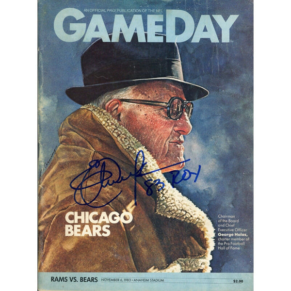 Eric Dickerson Autographed Los Angeles Rams Gameday Magazine ROY Beckett 47683