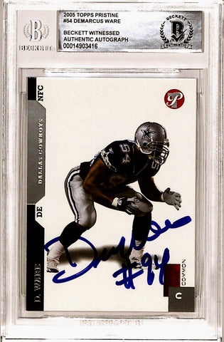 Demarcus Ware Autographed 2005 Pristine #54 Rookie Card Beckett Slab 43451