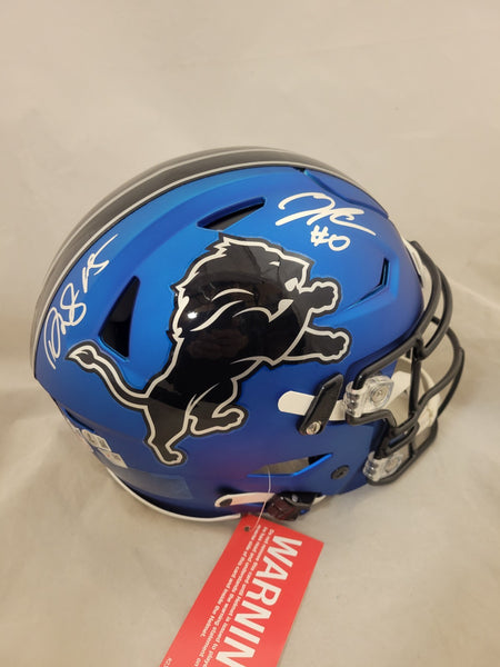 JAHMYR GIBBS & DAVID MONTGOMERY SIGNED DETROIT LIONS ALT 24 SPEEDFLEX HELMET