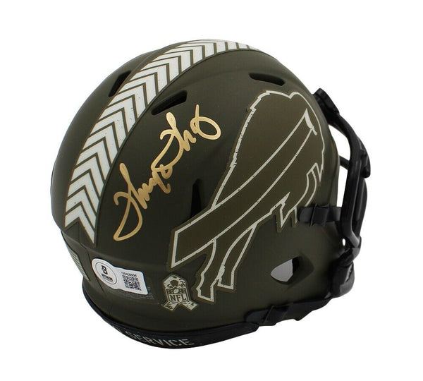 Thurman Thomas Signed Buffalo Bills Speed Salute to Service Mini Helmet