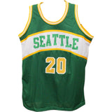 Gary Payton Autographed/Signed Pro Style Green Jersey HOF TRI 43517