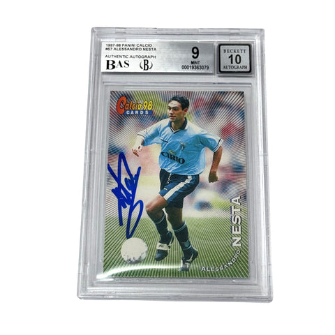 Alessandro Nesta Signed 1997-98 Panini Calcio - BGS 9 AUTO 10