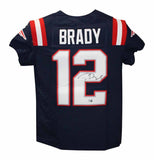 Tom Brady Autographed New England Patriots Elite Blue Jersey FAN 40092