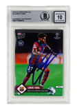 Lamine Yamal Signed 2023-24 Topps Now UCL #9 Rookie Card - BGS Autograph 10