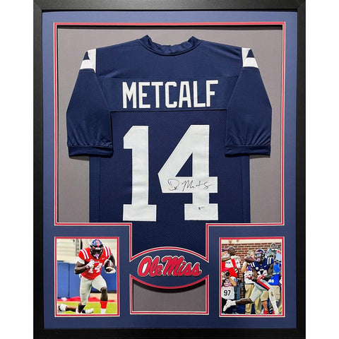 D.K. Metcalf Autographed Signed Framed Ole Miss DK Jersey BECKETT