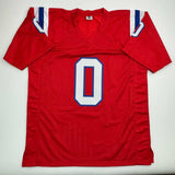 Autographed/Signed Christian Gonzalez New England Red Football Jersey BAS COA