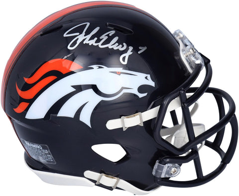 John Elway Denver Broncos Autographed Riddell Speed Mini Helmet