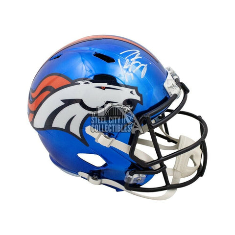Peyton Manning Autographed Broncos Chrome Replica Full-Size Helmet - Fanatics