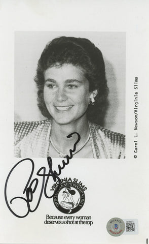 Pam Shriver Authentic Signed 5x8 Black & White Photo Autographed BAS #BK43271
