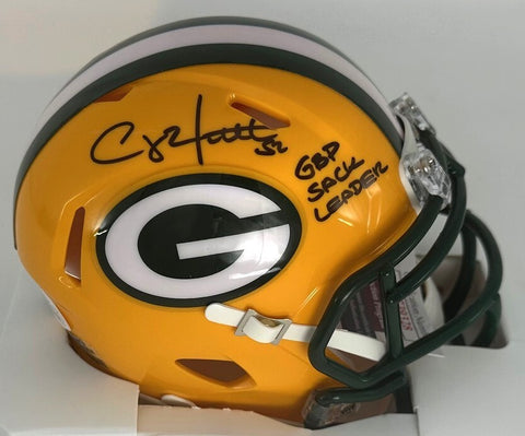 Packers CLAY MATTHEWS Signed Riddell Speed Mini Helmet AUTO w/ SACK LEADER - JSA