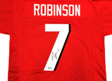 ATLANTA FALCONS BIJAN ROBINSON AUTOGRAPHED RED JERSEY BECKETT BAS WITNESS 230587