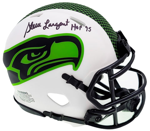STEVE LARGENT AUTOGRAPHED SEAHAWKS LUNAR ECLIPSE MINI HELMET HOF 95 MCS 211067