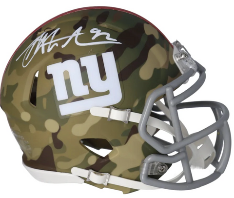 MICHAEL STRAHAN Autographed New York Giants Mini Speed Camo Helmet FANATICS