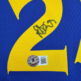 Autographed/Signed Draymond Green Golden State Blue Basketball Jersey BAS COA