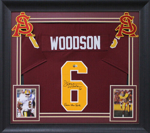 ASU Darren Woodson Authentic Signed Maroon Pro Style Framed Jersey BAS Witnessed