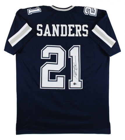 Deion Sanders Signed Dallas Cowboys Jersey (Beckett) 8xPro Bowl Defensive Back