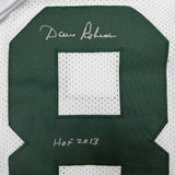 Autographed/Signed Dave Robinson HOF 13 Green Bay White Football Jersey JSA COA