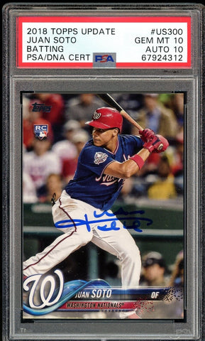 2018 Topps Update #US300 Juan Soto RC On Card PSA 10/10 Auto GEM MINT Yankees