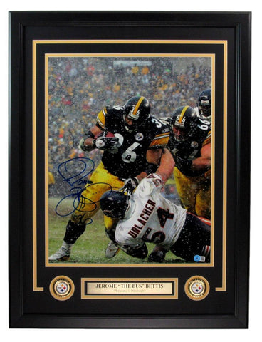 Jerome Bettis HOF Autographed 16x20 Photo Steelers Framed Beckett 181160