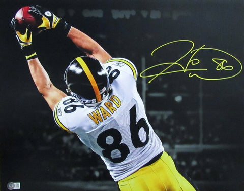 Hines Ward Autographed 16x20 Photo Pittsburgh Steelers Beckett 180986