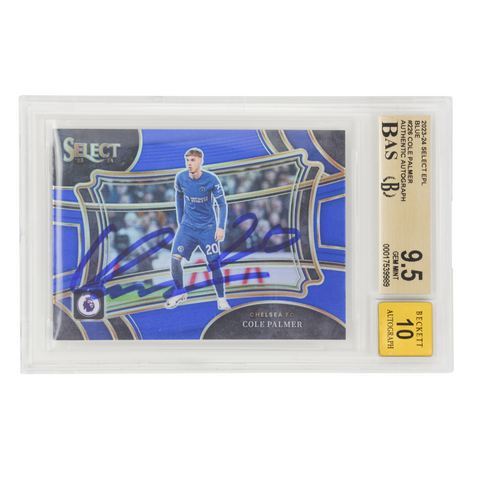 Cole Palmer Signed 2023-24 Panini Select EPL Blue Field Level - BGS 9.5 AUTO 10