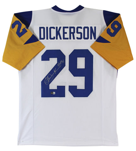 Eric Dickerson "HOF 99" Authentic Signed White Pro Style Jersey BAS Witnessed