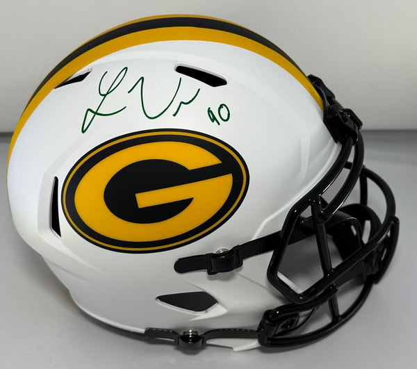 Packers LUKAS VAN NESS Signed Full Size LUNAR Replica Speed Helmet AUTO - BAS