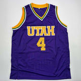 Autographed/Signed Adrian Dantley HOF 2008 Utah Purple Jersey Beckett COA