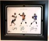 Manning Family Framed 16"x20" Photo signed by Archie, Peyton, and Eli LSM COA