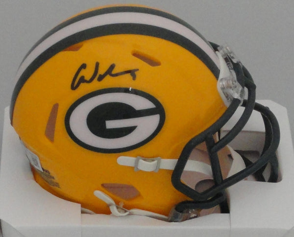 Packers Receiver CHRISTIAN WATSON Signed Speed Mini Helmet AUTO - BAS