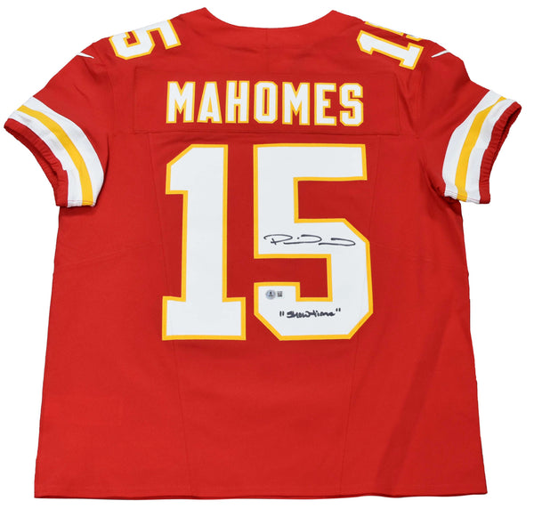 PATRICK MAHOMES SIGNED KANSAS CITY CHIEFS #15 RED NIKE ELITE JERSEY W/ SHOWTIME