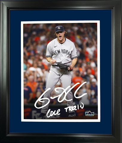 Framed Gerrit Cole Inscribed Yankees Facsimile Engraved Auto 12"x15" Photo