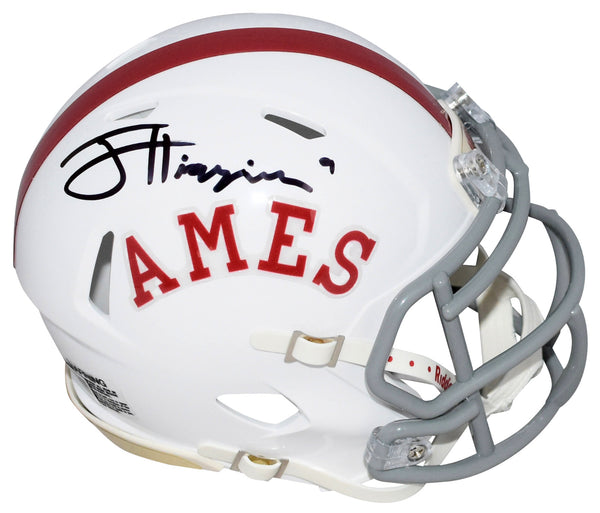 JAYDEN HIGGINS SIGNED IOWA STATE CYCLONES WHITE SPEED MINI HELMET BECKETT