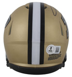 Purdue Aidan O'Connell Signed Gold Speed Mini Helmet BAS Witnessed #1W376167