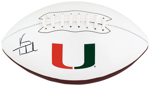 Vinny Testaverde Signed Miami Hurricanes Logo Brands White Football - (SS COA)