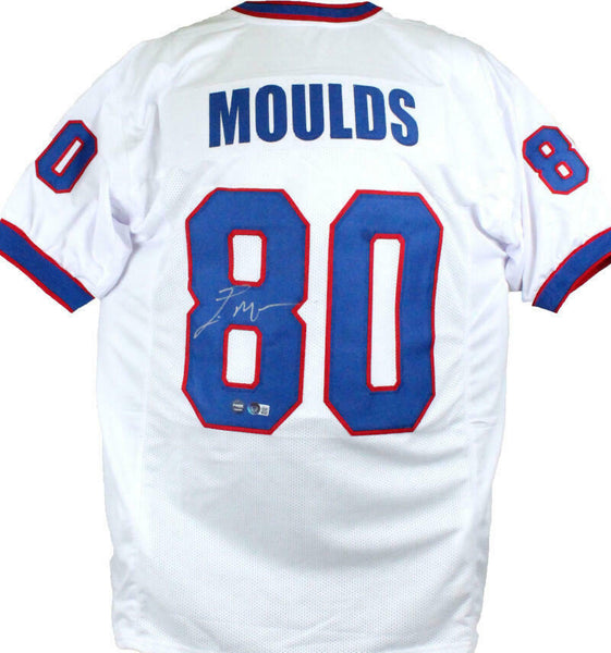 Eric Moulds Autographed White Pro Style Jersey-Beckett W Hologram *Silver