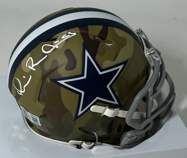 Cowboys HOF'er MICHAEL IRVIN Signed Riddell CAMO Speed Mini Helmet AUTO - BAS