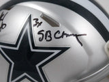 Bill Bates Autographed Dallas Cowboys Speed Mini Helmet W/3X SB CHAMP-Prova