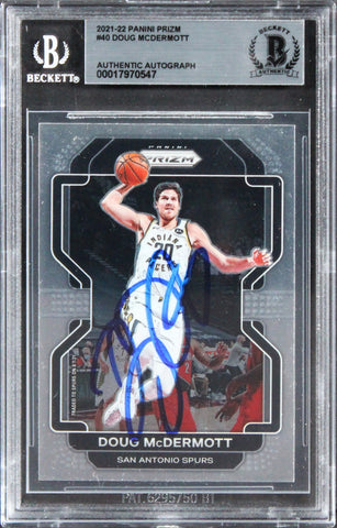 Spurs Doug McDermott Authentic Signed 2021 Panini Prizm #40 Card BAS Slabbed