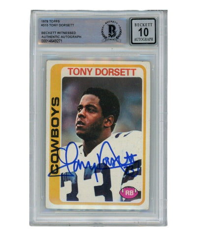 Tony Dorsett Autographed/Signed 1978 Topps #315 Trading Card Beckett 39417
