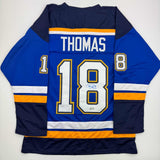 Autographed/Signed Robert Thomas St. Louis Blue Jersey Beckett BAS COA