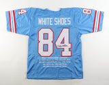 Billy "White Shoes" Johnson Signed Houston Oilers Career Stat Jersey (JSA) W.R.