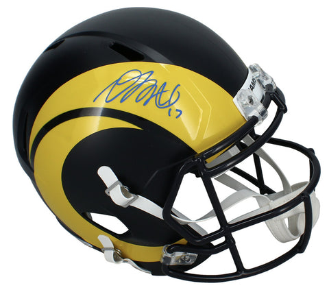 Davante Adams Autographed Rams Black Rivalries Full Size Speed Helmet Beckett