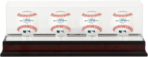 Atlanta Braves Mahogany 4-Baseball Display Case