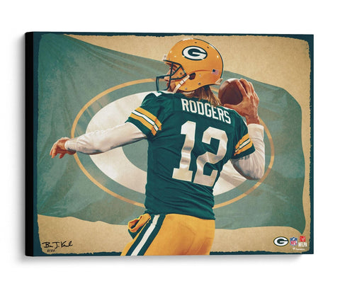 Autographed Aaron Rodgers Packers 20x24 Art