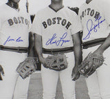 Fred Lynn, Jim Rice, Dwight Evans Signed Boston Red Sox Framed 16x20 B&W Photo