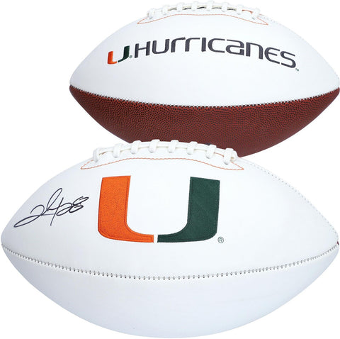 Clinton Portis Miami Hurricanes Autographed White Panel Football