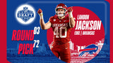 Landon Jackson Signed Buffalo Bills Red Jersey (Beckett) 2025 Draft Pck Def. End